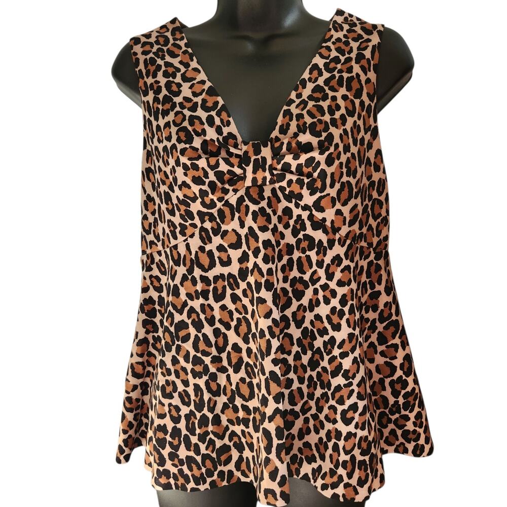 Kate Spade New York leopard print sleeveless top with bow knot size 6